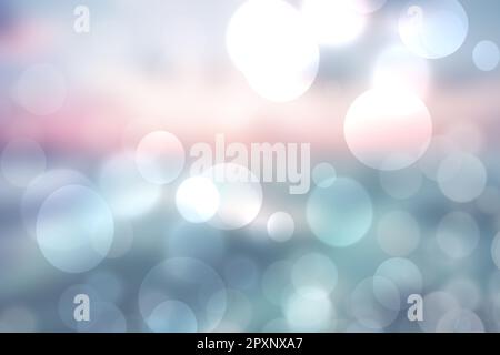 Abstract fresh vivid bright spring or summer landscape texture with natural pastel bokeh lights gradient light pink and a blue bright sunny sky. Beaut Stock Photo