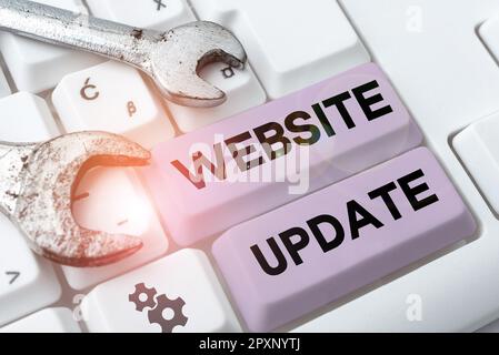 Conceptual display Website Update, Word Written on keeping the webpage and content up to date and trendy Stock Photo