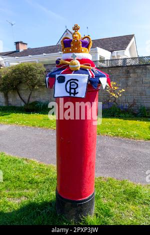 Post Box decorated for Kings Coronation in Upton on Severn, UK Stock ...