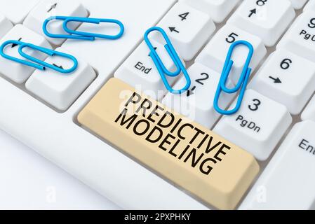 Sign displaying Predictive Modeling, Conceptual photo maintenance strategy driven by predictive analytics Stock Photo