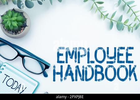 Handwriting text Employee Handbook, Business approach Document that contains an operating procedures of company Stock Photo