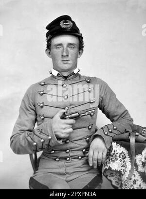 George Armstrong Custer. Portrait of General George Armstrong Custer (1839-1876), as a West Point Cadet, c. 1860 Stock Photo