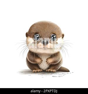 cute baby otter drawing