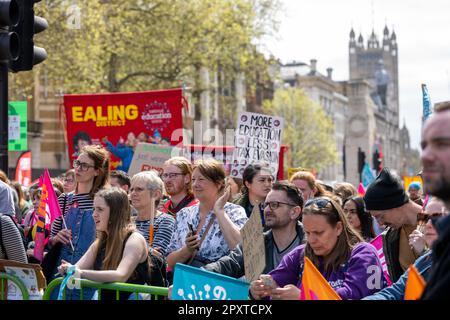 London 2nd May 2023 National Education Union protest rally in Whitehall London UK Credit: Ian Davidson/Alamy Live News Stock Photo