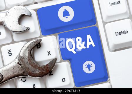 Text sign showing Q A, Business overview defined as questions being asked and answers Stock Photo