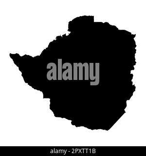 Zimbabwe silhouette outline map over a white background Stock Photo - Alamy