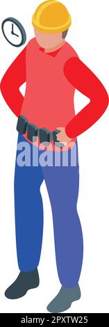 Husband for an hour icon isometric vector. Service job. Tool instrument Stock Vector