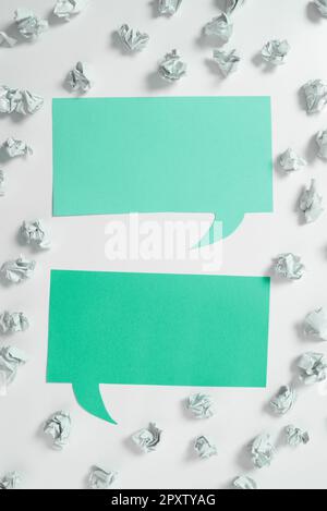 Paper Wraps Placed Around Important Information. Crumpled Memos With Data. Stock Photo