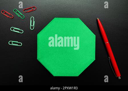 Paperclips Around Important Informations On Desk. Presented Recent Updates. Stock Photo