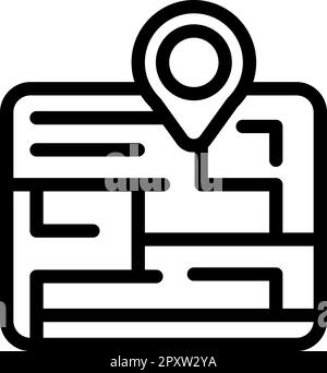 Pet restaurant location map icon outline vector. Animal food. Dinner meal Stock Vector