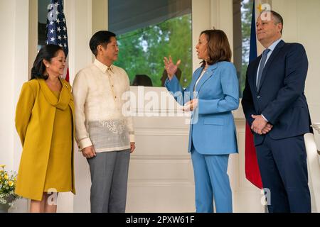 United States Vice President Kamala Harris and second gentleman Douglas Emhoff, hosts President Ferdinand Marcos of the Philippines and Mrs. Louise Araneta-Marcos for a brunch at the Vice Presidents residence on Marcos' arrival in Washington, DC May 2, 2023 in Washington DC. Credit: Ken Cedeno/Pool via CNP/MediaPunch Stock Photo