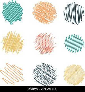Hand drawn scribble doodle sketch element pencil art design outline stroke illustration Stock Vector