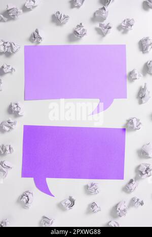 Paper Wraps Placed Around Important Information. Crumpled Memos With Data. Stock Photo
