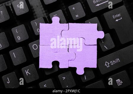 Colored sticker lying on keyboard. Important message written over paper. Stock Photo