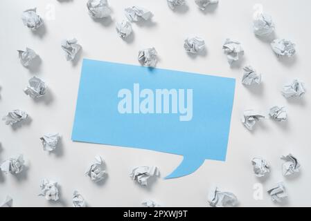 Paper Wraps Placed Around Important Information. Crumpled Memos With Data. Stock Photo