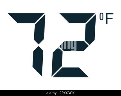 72 degrees Fahrenheit. Indications of a temometer, controller for floor heating Stock Vector
