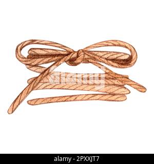 String Or Twine Tied In Bow Isolated For Your Design Stock Photo
