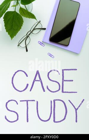 Sign displaying Case Study, Word Written on A subject matter to be discussed and related to the topic Stock Photo