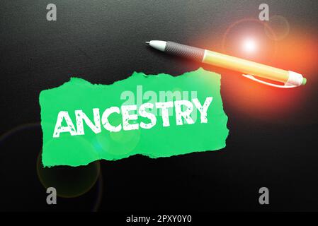 Inspiration showing sign Ancestry, Business showcase the history or developmental process of a phenomenon object idea or style Stock Photo