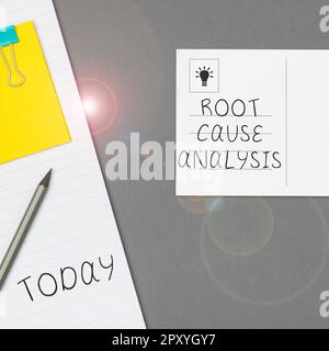 Handwriting text Root Cause Analysis, Word for Method of Problem Solving Identify Fault or Problem Stock Photo