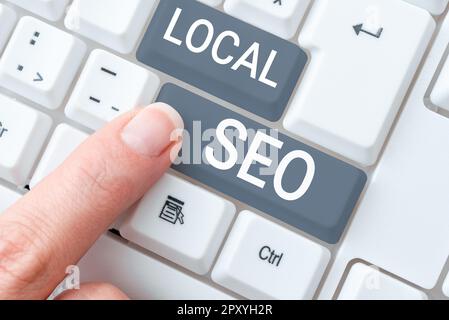 Text caption presenting Local Seo, Business showcase This is an effective way of marketing your business online Stock Photo