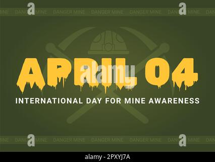 International Mine Awareness Day on April 04 Illustration with Do Not Step on Landmines for Web Banner in Flat Cartoon Hand Drawn Templates Stock Photo