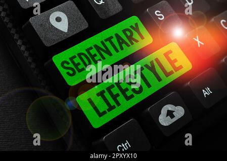 Conceptual display Sedentary Lifestyle. Business approach ways and ...