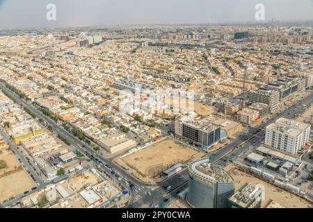 Aerial panorama of residential district of Riyadh city, Al Riyadh, Saudi Arabia Stock Photo