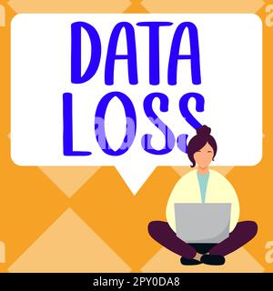 Conceptual caption Data Loss, Internet Concept process or event that results in data being corrupted and deleted Stock Photo