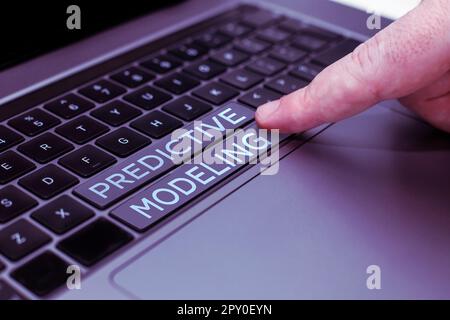 Sign displaying Predictive Modeling, Business overview maintenance strategy driven by predictive analytics Stock Photo