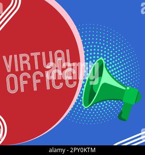 Text showing inspiration Virtual Office, Concept meaning Mobile work-environment equipped with telecommunication links Stock Photo