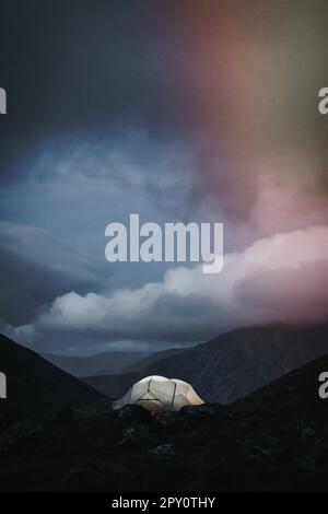 Camping in Snowdonia National Park in Gwynedd, Wales Stock Photo