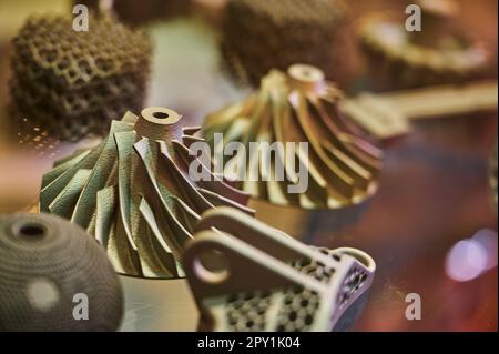 New metal detail of automobile rotor with blades in shop Stock Photo