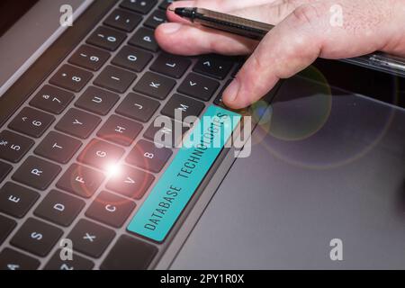 Text showing inspiration Database Technologies, Word for uses a database application that provides database services Stock Photo
