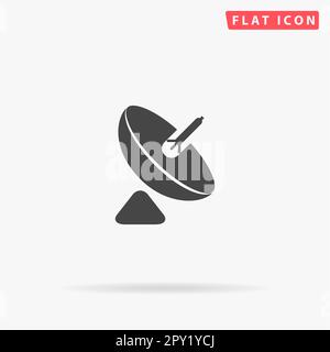 Antenna. Simple flat black symbol with shadow on white background ...