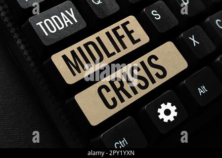 Sign displaying Midlife Crisis, Word Written on Software development technique Decomposing an application Stock Photo