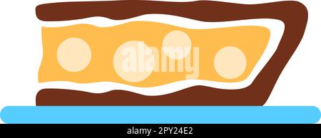 Pie slice with berry isolated on white background. Stock Vector