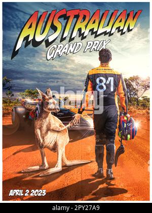 Australian F1 Grand Prix Race Poster 2023 Stock Photo
