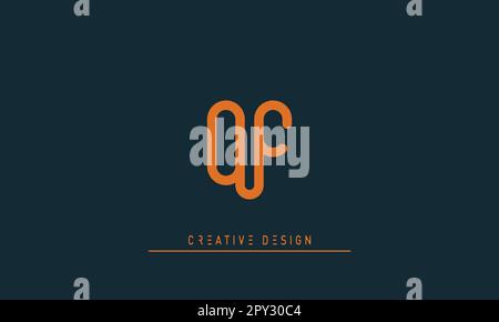 Alphabet letters Modern Creative logo OF , FO Stock Vector