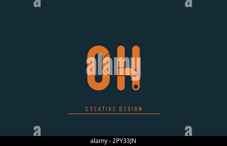 Alphabet letters Modern Creative logo OH , HO Stock Vector