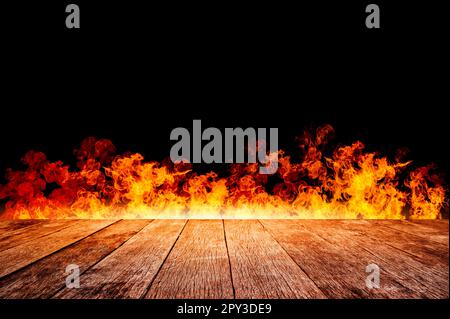 Display free space next to the burning flames Stock Photo
