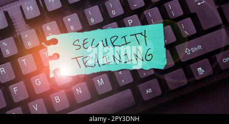Handwriting text Security Training, Word for providing security awareness training for end users Stock Photo
