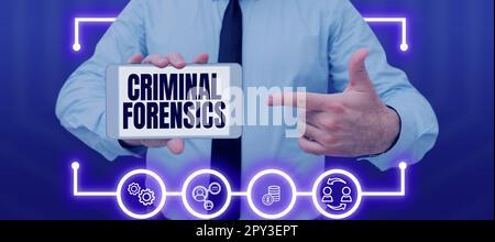 Handwriting text Criminal Forensics, Conceptual photo Federal Offense actions Illegal Activities punishable by Law Stock Photo