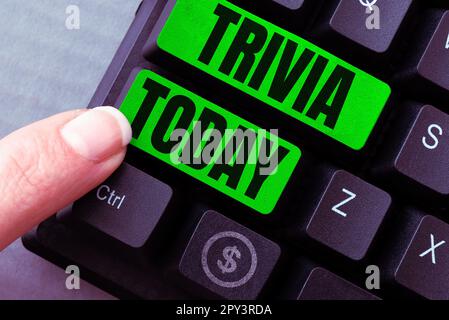 Handwriting text Trivia, Business concept details considerations pieces information little importance or value Stock Photo