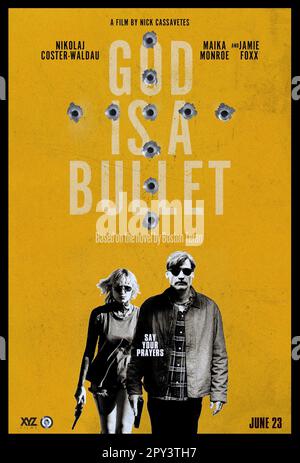 GOD IS A BULLET, from left: Nikolaj Coster-Waldau, Jamie Foxx, 2023