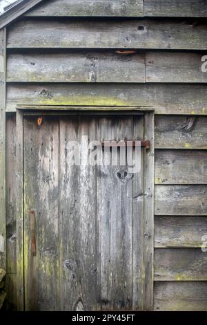 Rustic wooden door of an old barn Stock Photo