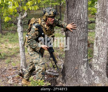 Training Command Quantico A Marine with Marine Corps Base Quantico performed the breaststroke ...