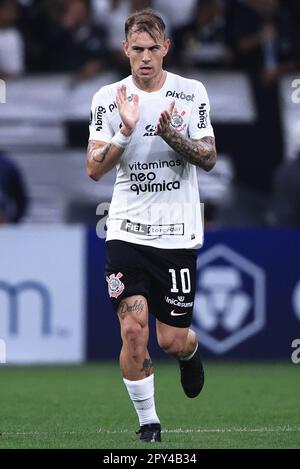 SÃO PAULO, SP - 02.05.2018: CORINTHIANS X INDEPENDIENTE - Silvio Romero do  Independiente is playing for Corinthians FC during a match between  Corinthians and Club Atlético Independiente (Argentina), which is valid for