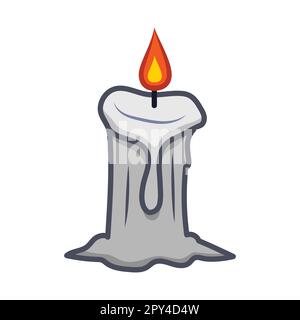 Candle Light at Halloween Night. Halloween Icon Vector Illustration Stock Vector