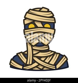 Egyptian Mummy Halloween Costume. Halloween Icon Vector Illustration Stock Vector